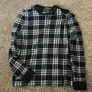 Lauren plaid long sleeve T-shirt, size PL